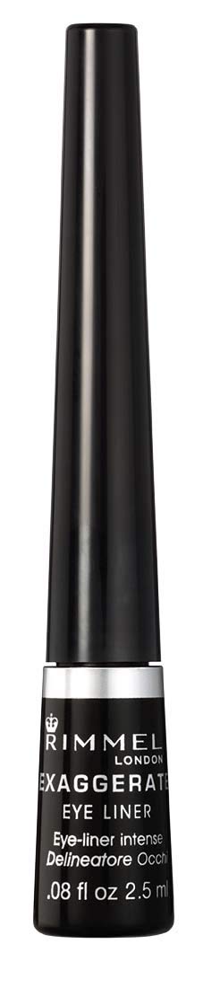Rimmel London Scandaleyes Exaggerate Liquid Eyeliner, Intense Color, Long-Wearing, Waterproof, 001, Black, 0.08oz