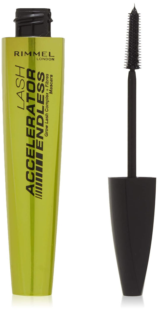 Rimmel London Lash Accelerator Endless Volume Mascara, Micro-Fiber Formula, No Clumps, Grow-Lash Complex, 003, Extreme Black, 0.23oz