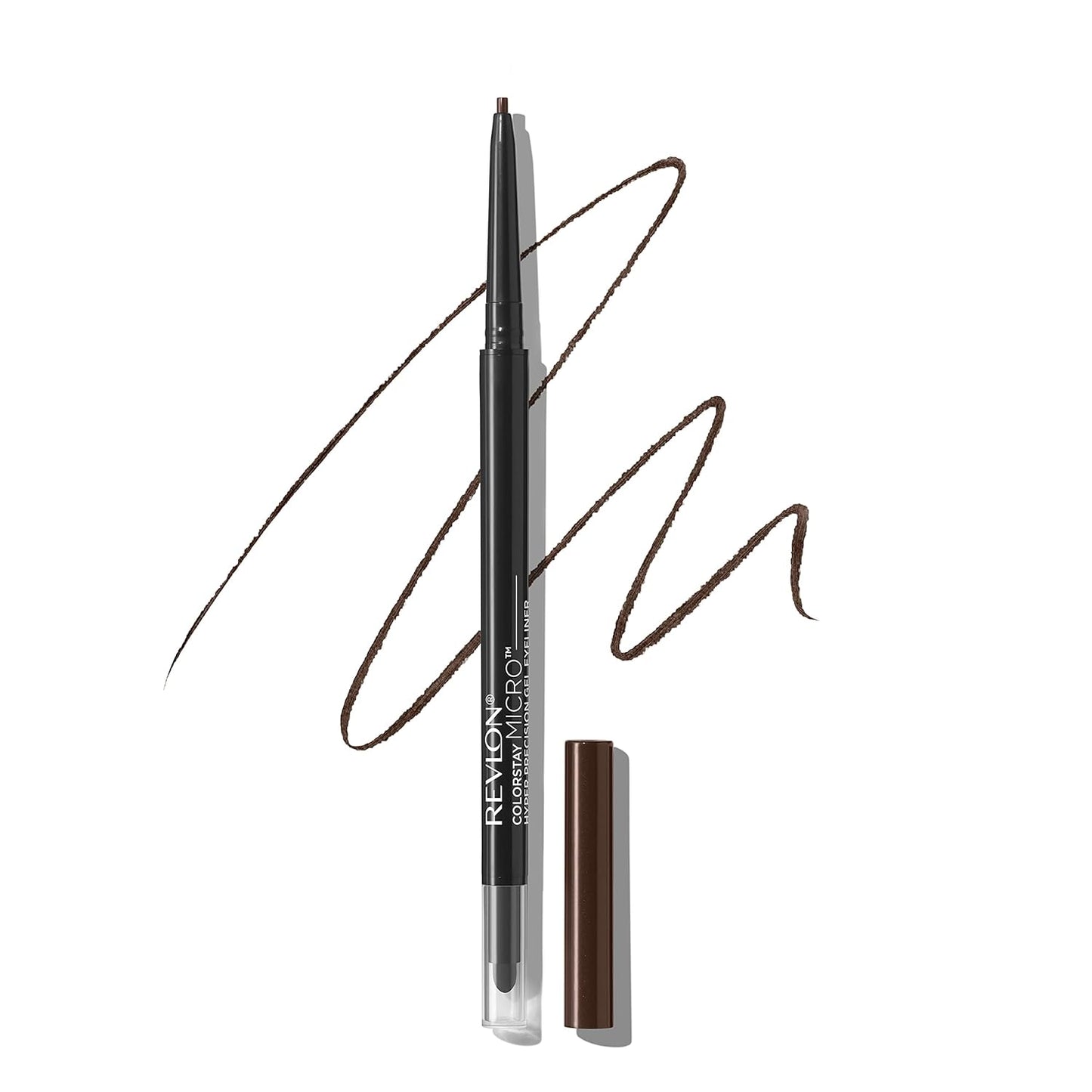Revlon Gel Eyeliner, ColorStay Micro Hyper Precision Eye Makeup with Built-in Smudger, Waterproof, Longwearing with Micro Precision Tip, 215 Brown, 0.01 Oz