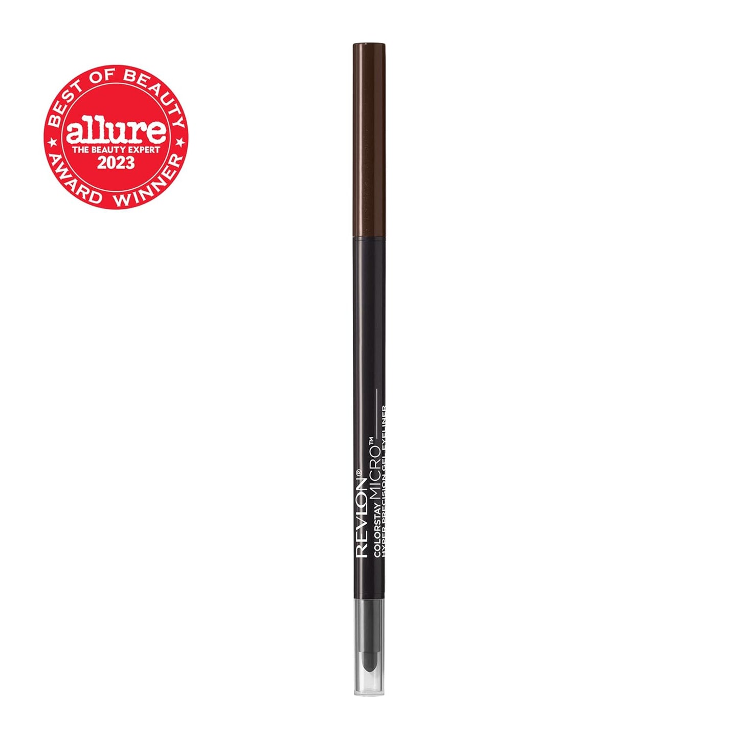 Revlon Gel Eyeliner, ColorStay Micro Hyper Precision Eye Makeup with Built-in Smudger, Waterproof, Longwearing with Micro Precision Tip, 215 Brown, 0.01 Oz