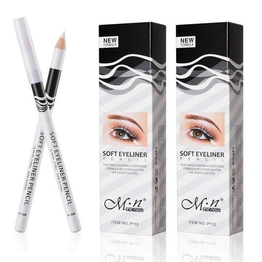 White Eyeliner Pencil Professional Highlighter Eye Liner Pen Soft Strokes Waterproof Long-Lasting Eyeshadow Eye Silkworm Brighten Pencil Beauty Makeup Tool (24pcs)