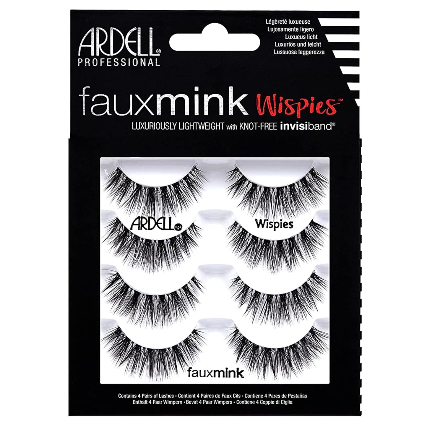 Ardell False Lashes Faux Mink Wispies Multipack, 1 pk x 4 pairs