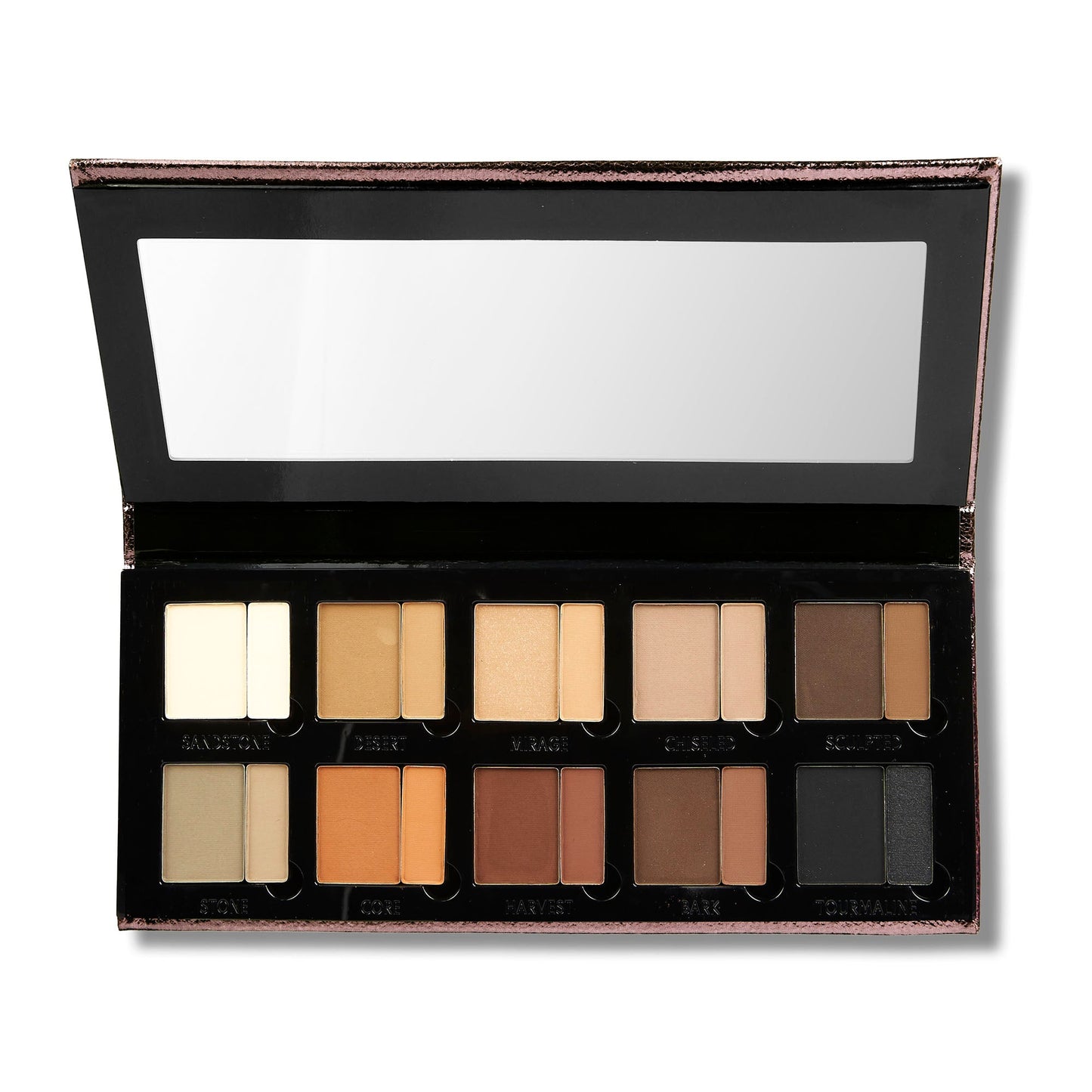 A multi-use, talc-free palette with velvety pomades and coordinating oil absorbing shaping powders that easily define eyes, brows, cheeks & lips.
